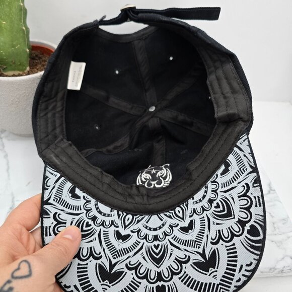 boho white tiger black canvas sporty baseball hat | unisex - Picture 5 of 8